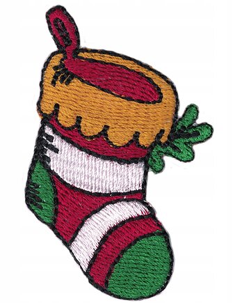 Naszywka naprasowanka SKARPETA Boże Narodzenie termoprzylepna haft 4x6cm, Wyszywane