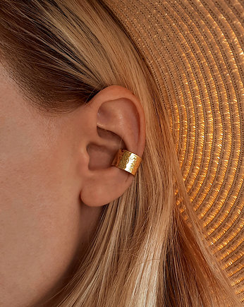 Nausznica BETON GOLD srebro pozłacane, ZIĘBA