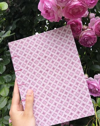 Notes 'Różowa mozaika'   w linię, Bookbinding by Susan