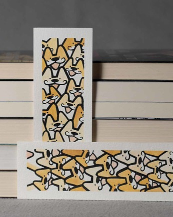 Zakładka shiba inu akwarela ręcznie malowana, Arts By Gatt