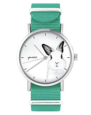 Zegarek - Królik - turkusowy, nylonowy, yenoo