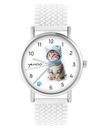 Zegarek - Kotek - silikonowy, biały