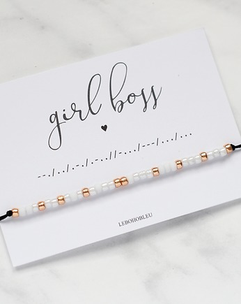 GIRL BOSS Morse Code Bracelet, OSOBY - Prezent dla mamy na urodziny
