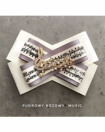 Brosza  Muzyczna NOWOŚĆ z Nutami, Pudrowy Różowy