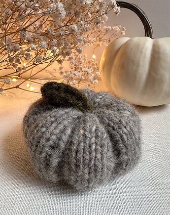 Dynia ozdobna handmade, średnia, kolor szary - 1 szt., Kocie Motki