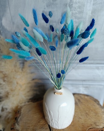 Niebieski zestaw suszonych kwiatów, mix, BohoSuszki