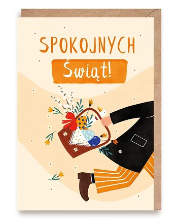 Kartka Wielkanocna z kopertą A6 - Spokojnych Świąt, Cardie