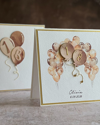Kartka na 18 urodziny z pudełkiem i kopertą, BH 20B, Anna Art and Crafts