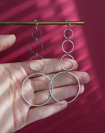 Duże stalowe kolczyki 4 koła, AT NOON