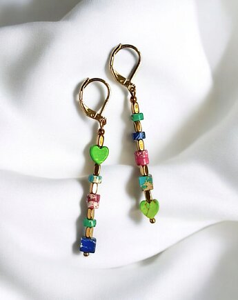 Kolczyki wakacyjne : jaspis cesarski : multicolor II