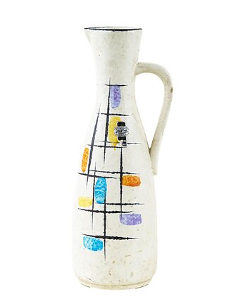 Dzbanek ceramiczny, niemiecki design, lata 60, produkcja: Jasba, Przetwory design