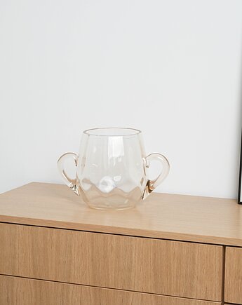 Szklane wiaderko na lód, włoski design, lata 70, produkcja: Włochy, Przetwory design