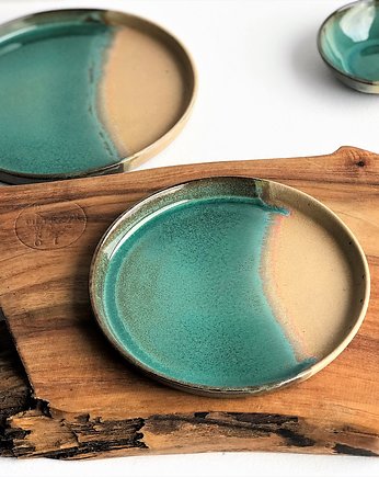 Talerz ceramiczny deserowy ręcznie robiony Rajska Plaża, Ceramika Tyka