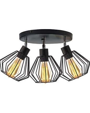 Loftowa 3-płomienna lampa sufitowa z regulowanymi kloszami GIJON LOFT, lampy loftowe LYSNE LOFT