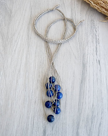 Lapis lazuli i len naszyjnik, galeria nuit