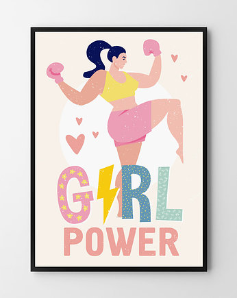 Girl Power - plakat - wersja różowa, HOG STUDIO