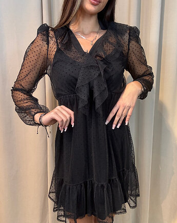 Elegancka sukienka z siateczką, SOLO moda