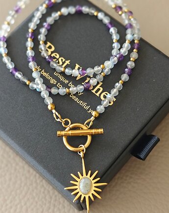 Długi labradoryt ametyst, NESSING handmade