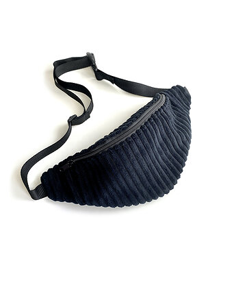 Czarna nerka sztruks welur