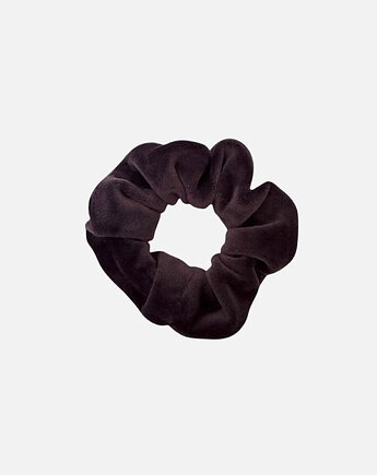 Gumka frotka scrunchie midi welurowa brązowa, Zdunetti