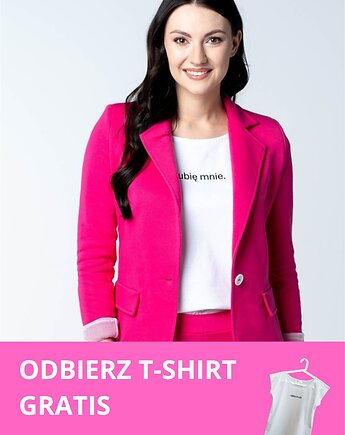 Marynarka damska Fuchsia Fever różowa z dresówki GRATIS T-SHIRT, missAmiss