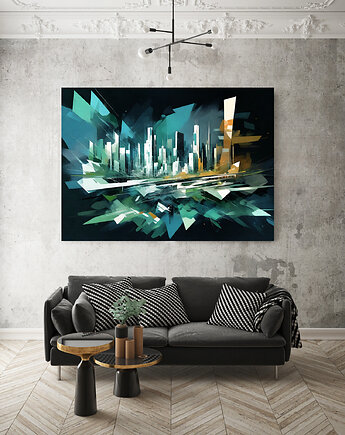 Plakat  Nowoczesne miasto abstrakcja poziom, HOG STUDIO