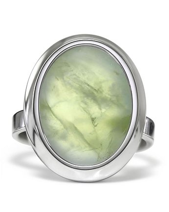 Stone - Srebrny pierścionek z  prehnitem, Kuźnia Srebra
