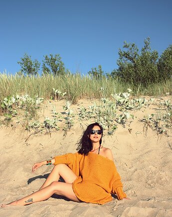 Sweter handmade oversize  z wełną, Mademoiselle Patrini