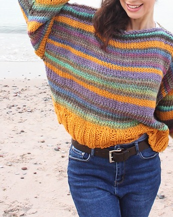 Sweter handmade   z wełną moher, Mademoiselle Patrini