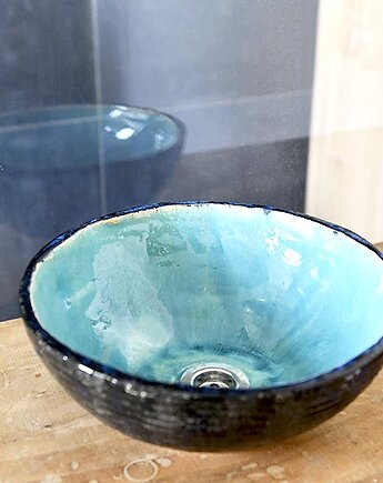 Turkusowa Umywalka, umywalka nablatowa, umywalka ceramiczna, Ceramika Nastawka