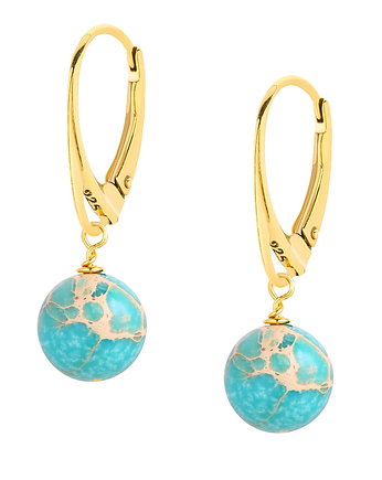 Kolczyki pozłacane z turkusem, MYNESS