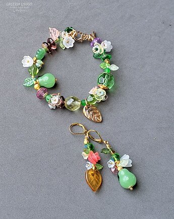 Nie zapomnij o lecie - komplet bransoletka+kolczyki boho handmade 3w1 PREZENT, Galeria Limart