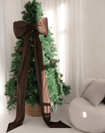 Kokarda na choinkę gigant plus brązowa 190/200 cm, Caramella