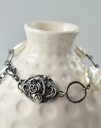 Soreva - srebrna bransoletka wire-wrapping, Sunflower Kornelia Kubinowska