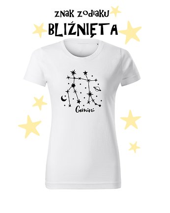 Koszulka T-shirt ze znakiem zodiaku BLIŹNIĘTA/ Folia Flex, OSOBY - Prezent dla dziewczynki