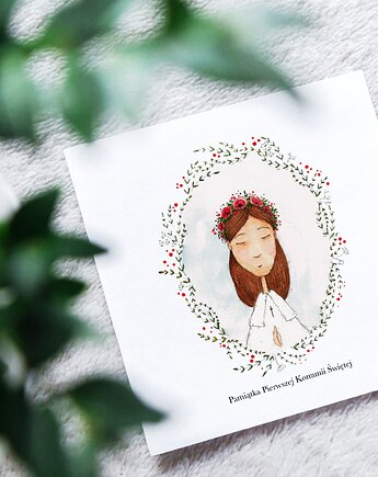 Kartka Komunijna dziewczynka II, Mary in a bubble