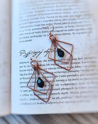 Kolczyki miedziane Aurora Black, Treemasters Copper Jewelry