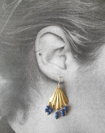 Kolczyki ORIGAMI wachlarze z lapis lazuli, modesign