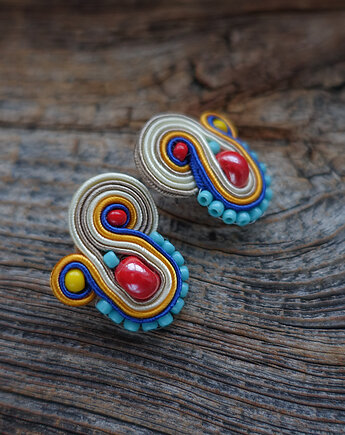 Małe etniczne kolczyki sutasz, Mró Soutache