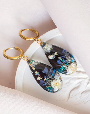 Kolczyki z kompozycją kwiatową, nature gift