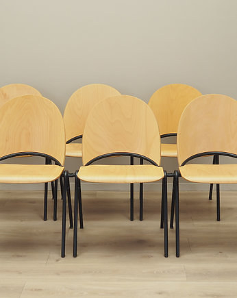 Komplet sześciu krzeseł, duński design, lata 70, produkcja: Dania, Przetwory design