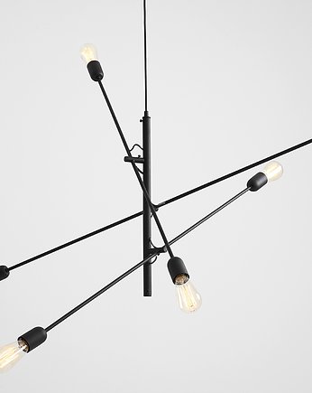 Minimalistyczna industrialna lampa wisząca Twigo 6 - czarna, CustomForm