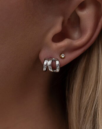 Srebrne kolczyki nieregularne ze stali chirurgicznej premium Paraiso Daria, Paraiso