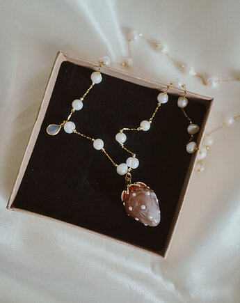 Naszyjnik Straberi, perły, chalcedon, Okruszek Biżuteria