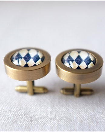 spinki w ROMBY b&w gold, kameLeonia