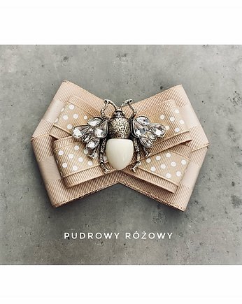 Beżowa Brosza z Owadem NOWOŚĆ, Pudrowy Różowy