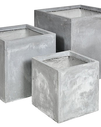 Donica betonowa 30x30x30cm szara, OKAZJE - Prezent na 80 urodziny