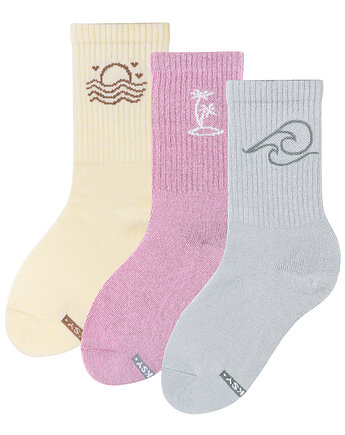Zestaw skarpetek dziecięcych SURF KIDS 3 pary, pastelowe, bawełniane, ZOOKSY