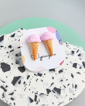 Kolczyki sztyfty truskawkowe lody, Wypieczone