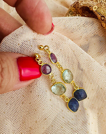 VIOLET NIGHT- kolczyki kamienie szlachetne srebro pozłacane, Anemon Atelier